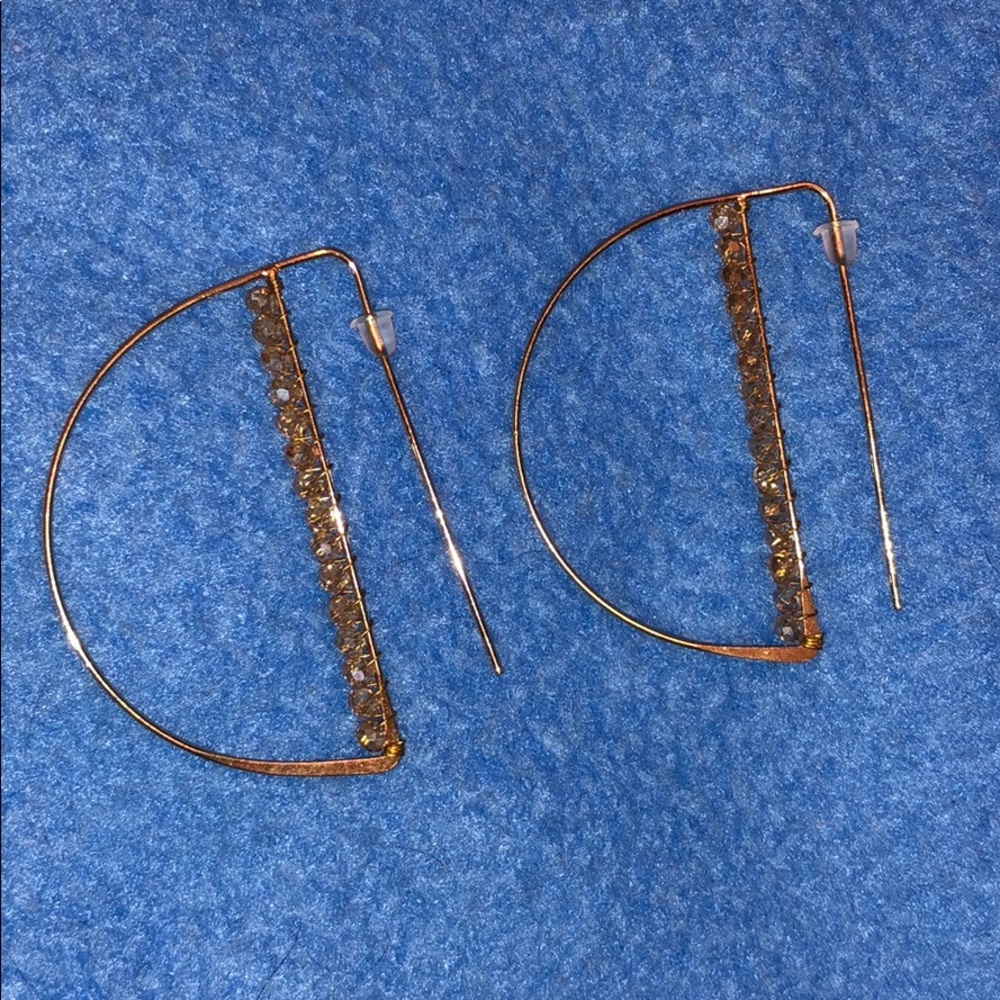 PLUNDER earrings (gold) with yellow/orange beads